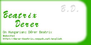 beatrix derer business card