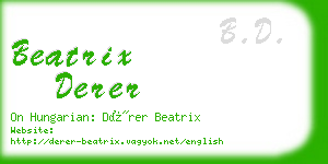 beatrix derer business card